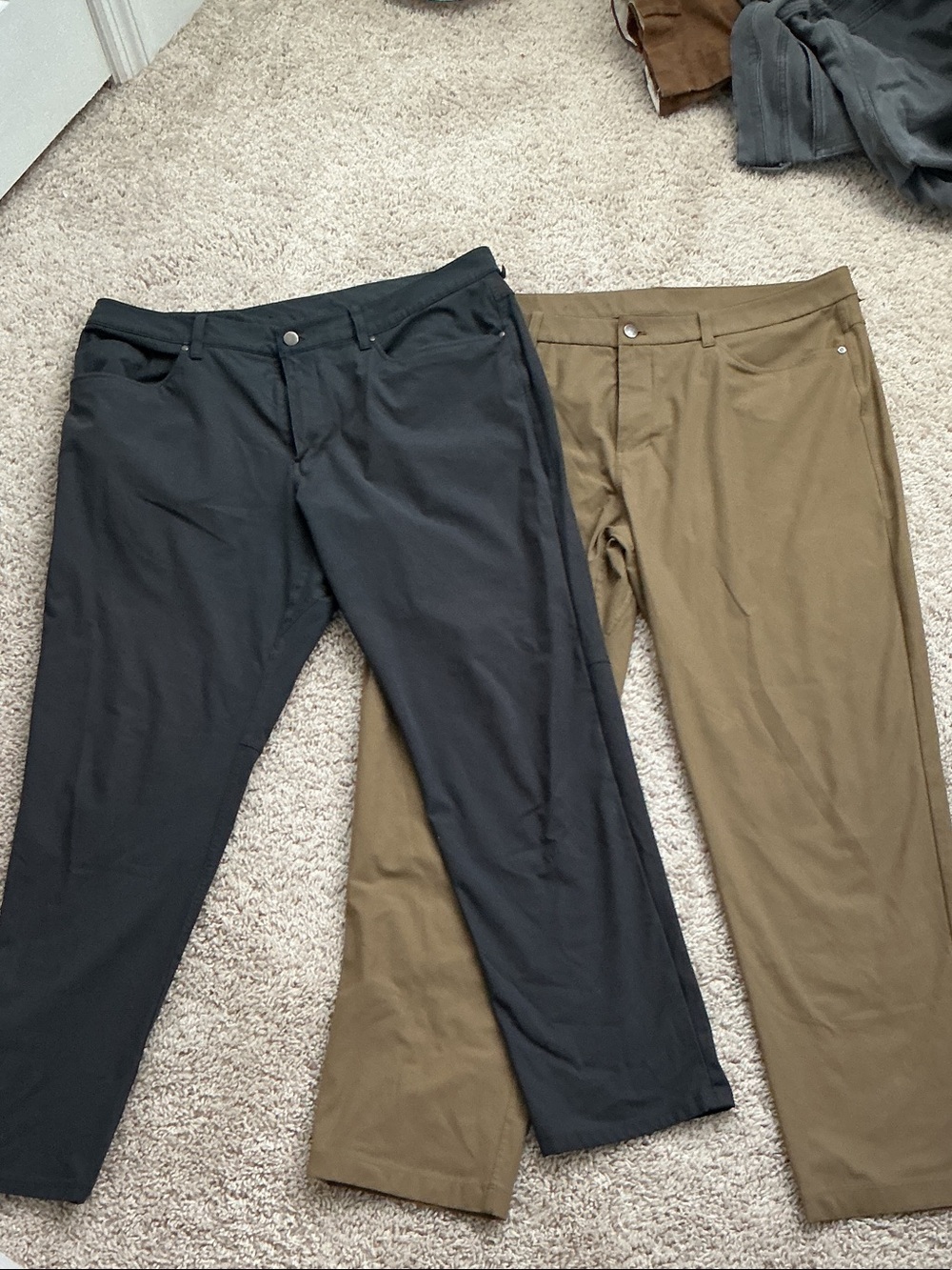 lululemon athletica Men's Stretch Chinos in Black & Khaki